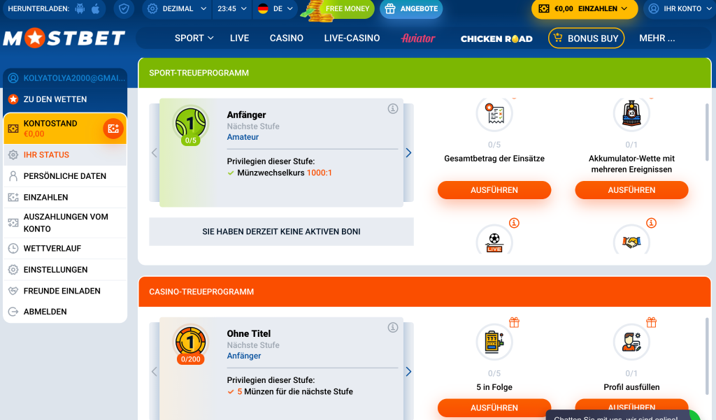 Die zwei Treueprogramme für Mostbet-Kunden