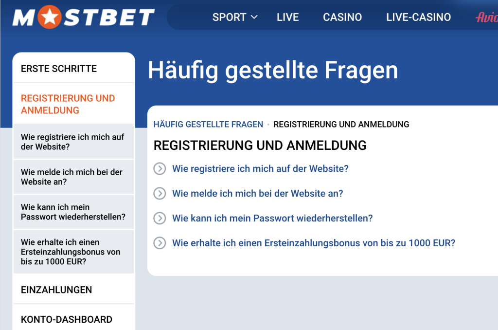 Der große FAQ-Bereich für Mostbet-Spieler