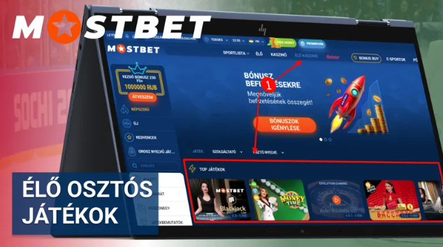 A Mostbet casino élő osztós játékkínálata.