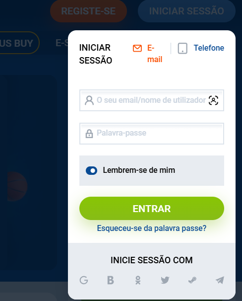 MostBet Login: página de acesso à conta.