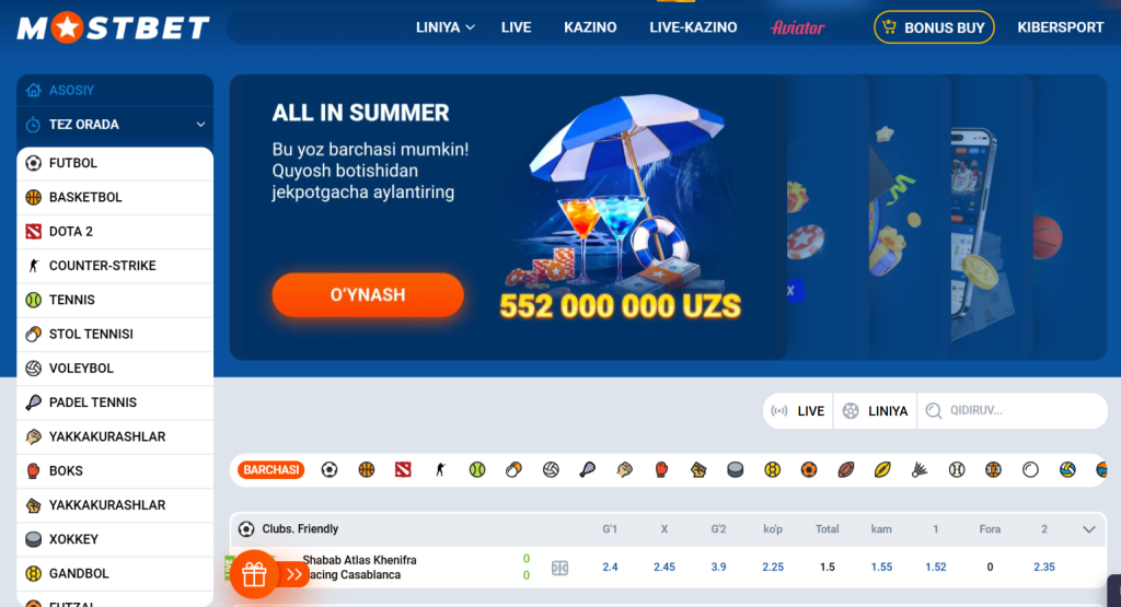 Официальный сайт Mostbet