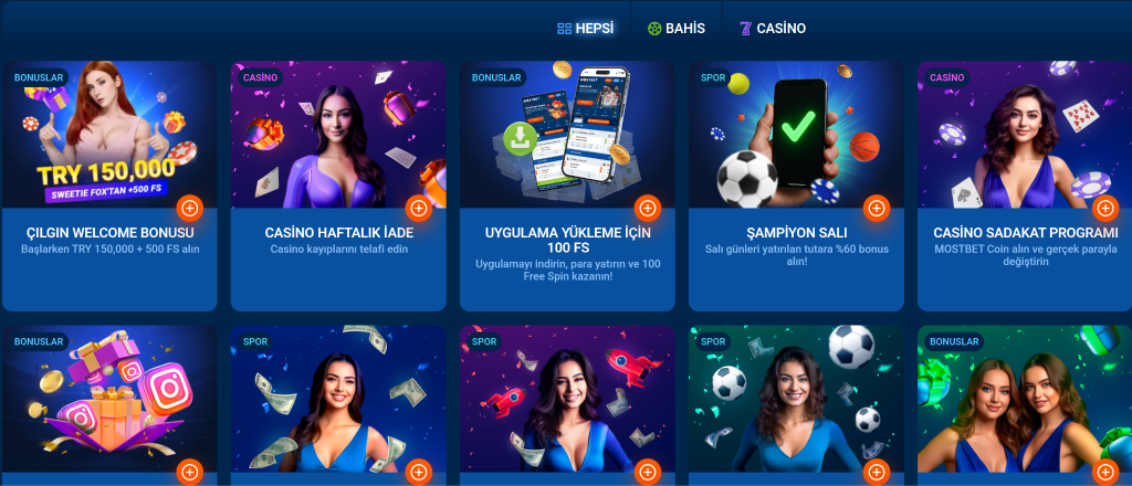 Mostbet bonus ve promosyonlar